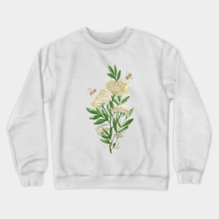 Wildflowers elderflower honey bee Crewneck Sweatshirt